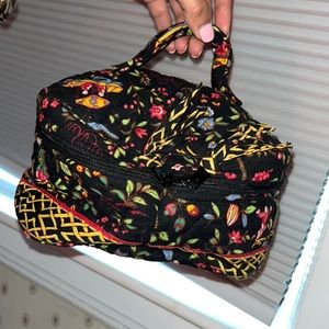 Vera Bradley never been use makeup cloth pouch clean black with vibrant floral
